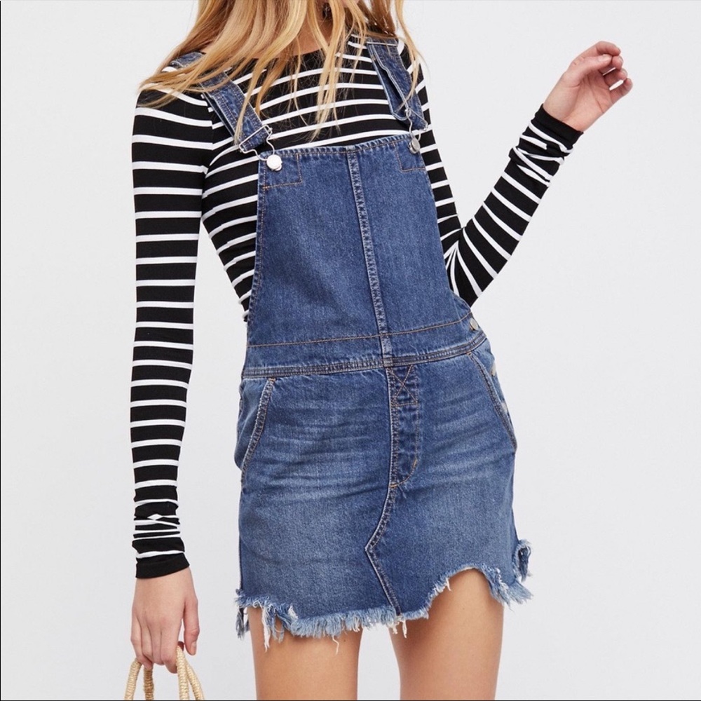 Free People Denim Overall Dress